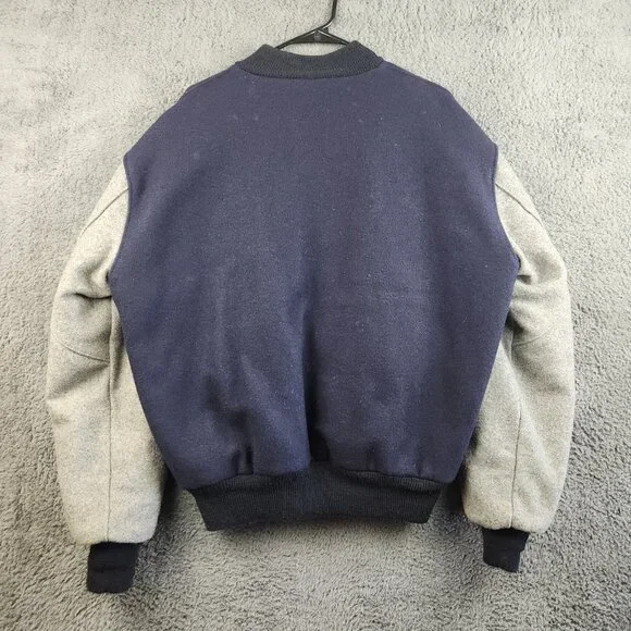 Vintage Bomber Varsity Jacket Men's Large Two Toned Wool 90's Quilted Gorpcore - Picture 2 of 14